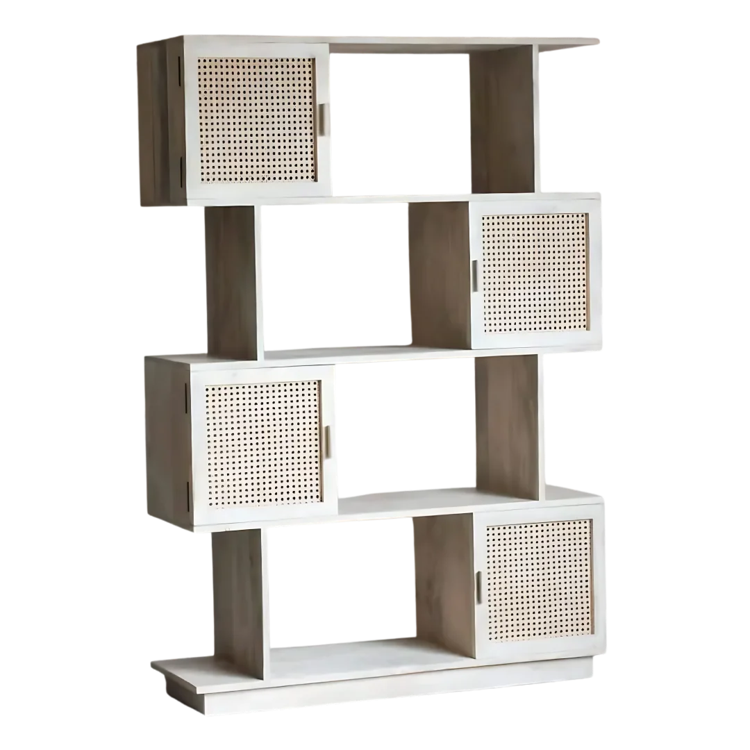 Libretto Wood Book Shelf (White) side angle