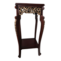Lifestyle Image of Arcadia Teak Wood Planter Table (Brown) Side Angle