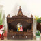 SukhatMan Medium Wall Mount Pooja Mandir without Door (Teak)