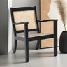 Terra Teak Wood Cane Chair (Black)