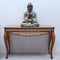 Lifestyle Image of Vortex Solid Wood Console Table (Teak Gold)