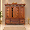 Divyasthal Teak Wood Pooja Mandap with Door (Teak)