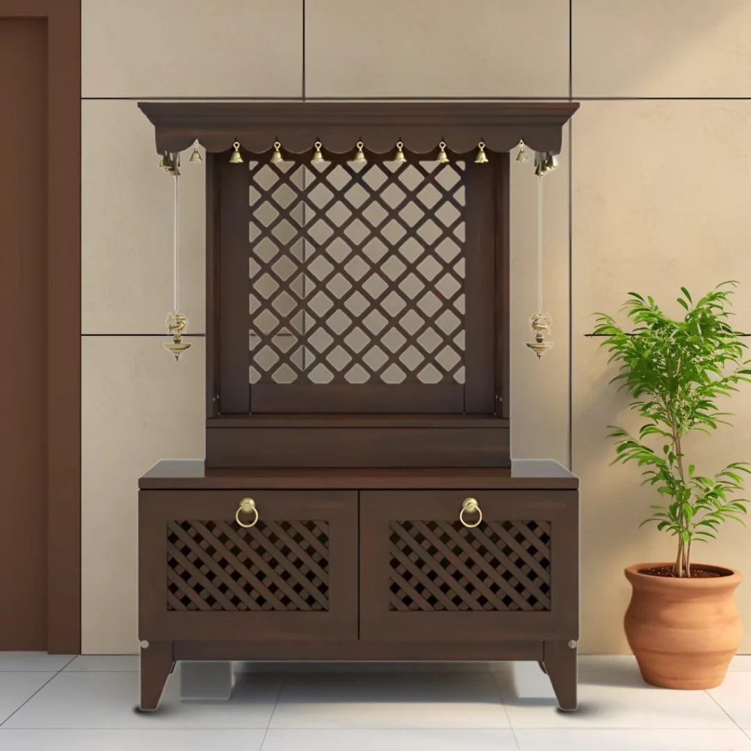 Lifestyle image of Pravaha Teak Wood Mandir (Wenge)