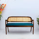 Arbor Solid Wood Love Sofa (Brown Blue)