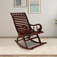 Lifestyle Image of Colorodo Teak Wood Rocking Chair (Brown)