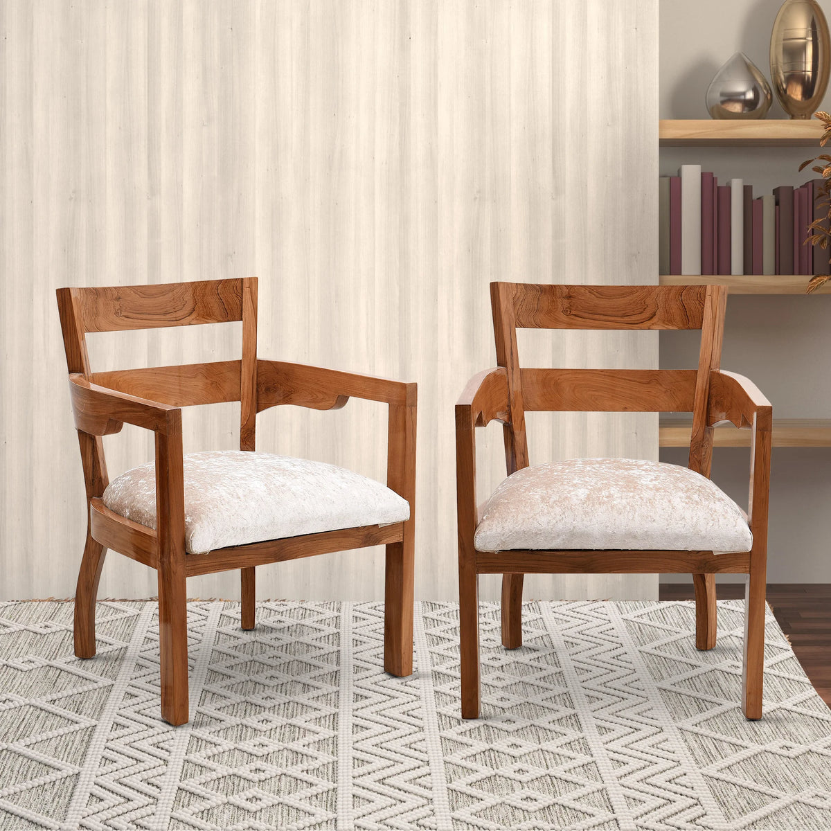 Lifestyle Image of Projakto Teak Wood Living Room Chair (Teak)
