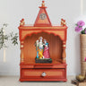 Alaya Wall Mount Pooja Mandir without Door (Teak Gold)