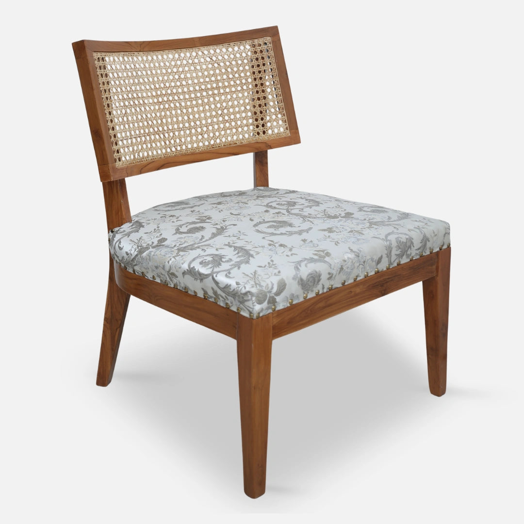 Liora Teak Wood Loung Chair (Teak) side angle