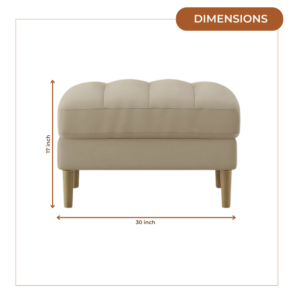 Loft Teak Wood Ottoman Stool (Grey) dimensions