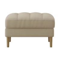 Loft Teak Wood Ottoman Stool (Grey) front view
