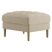 Loft Teak Wood Ottoman Stool (Grey) side angle