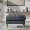 Loft Teak Wood Ottoman Stool (Spruce Blue)