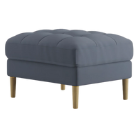 Loft Teak Wood Ottoman Stool (Spruce Blue) side angle