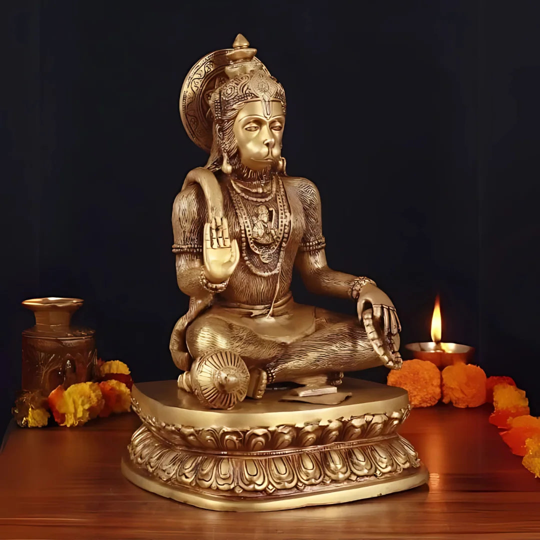 Lord Hanuman Brass Idol 3 lifestyel view