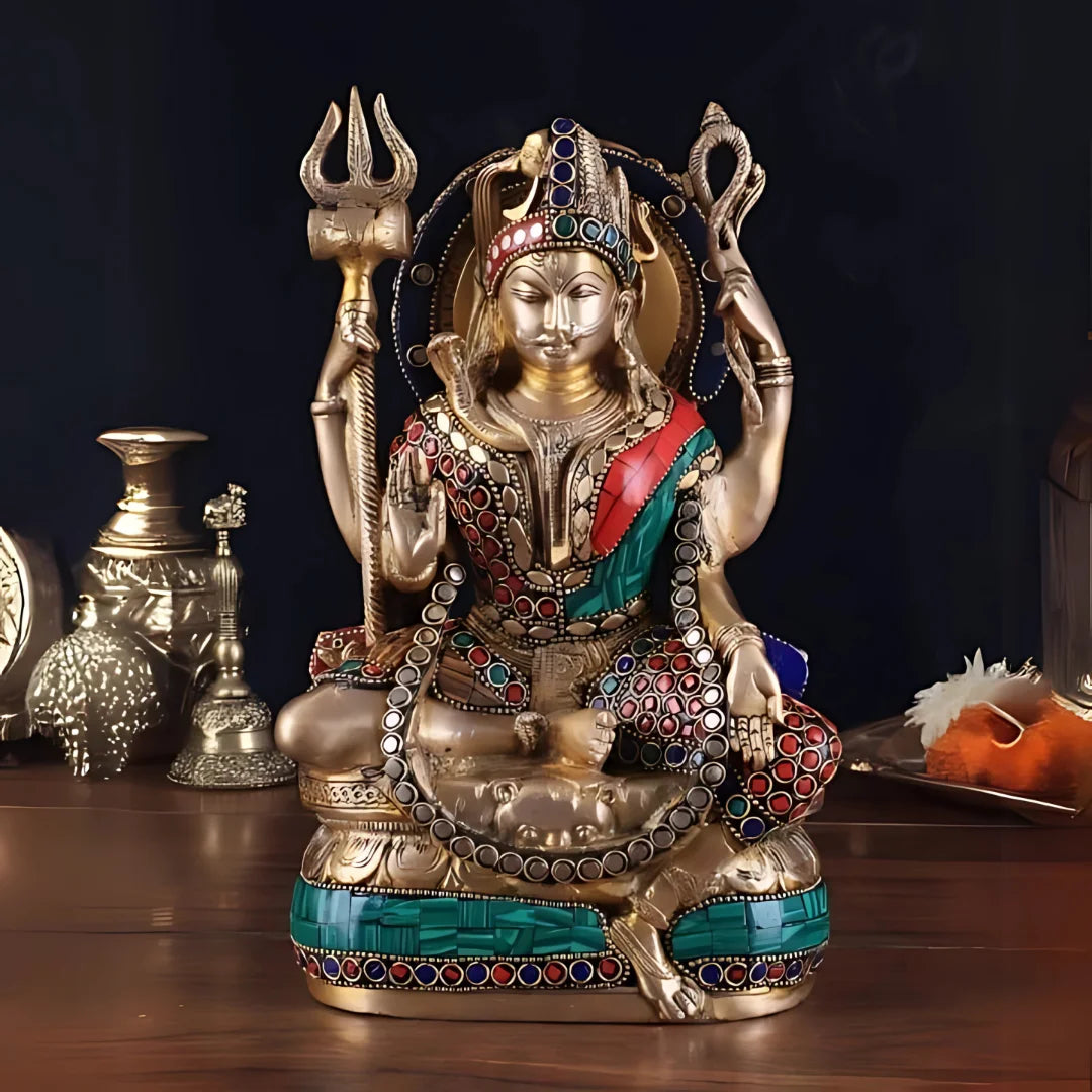 Lord Shiva brass idol 7 lifestyle view