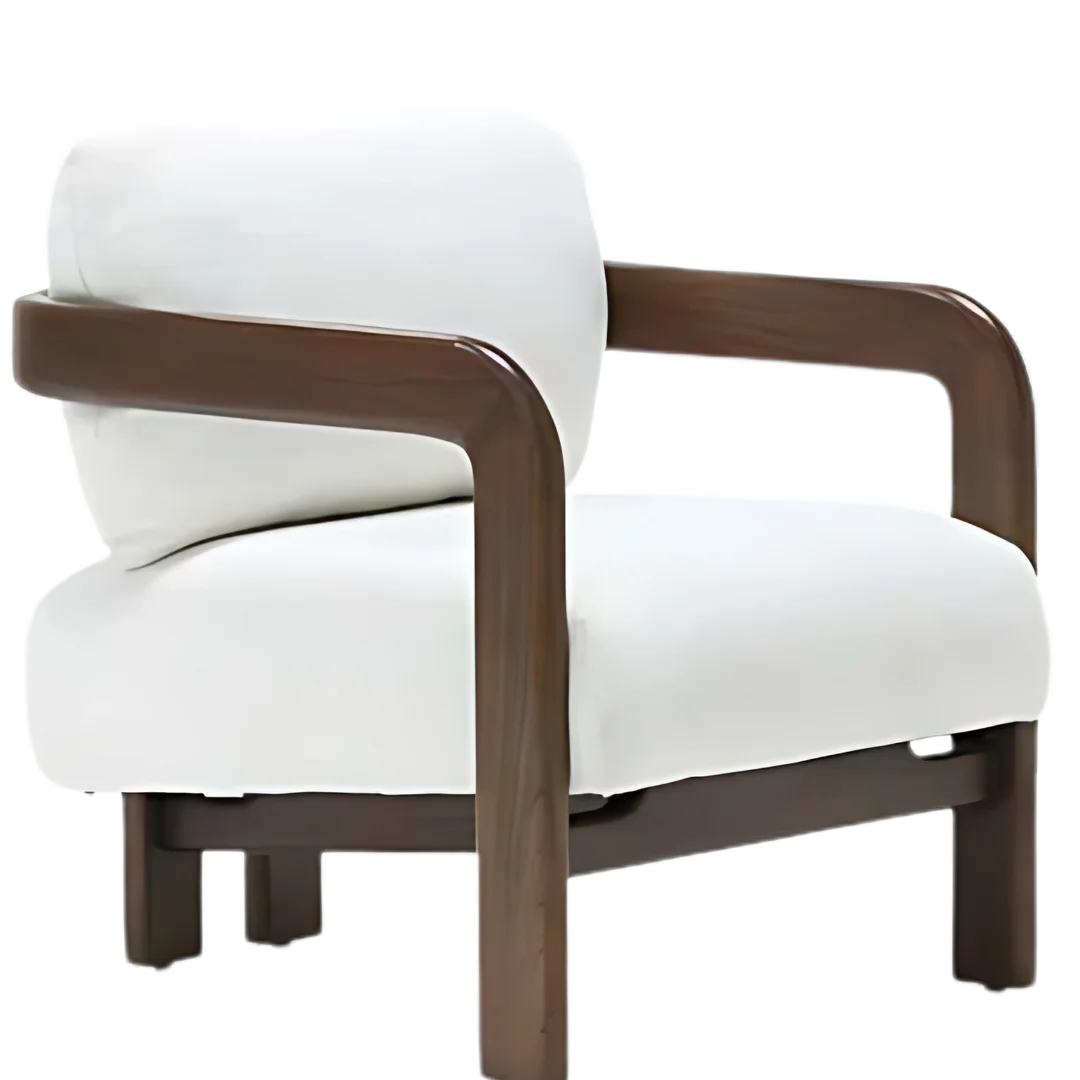 Lunora Teak Wood Lounge Chair (Brown) Side Angle