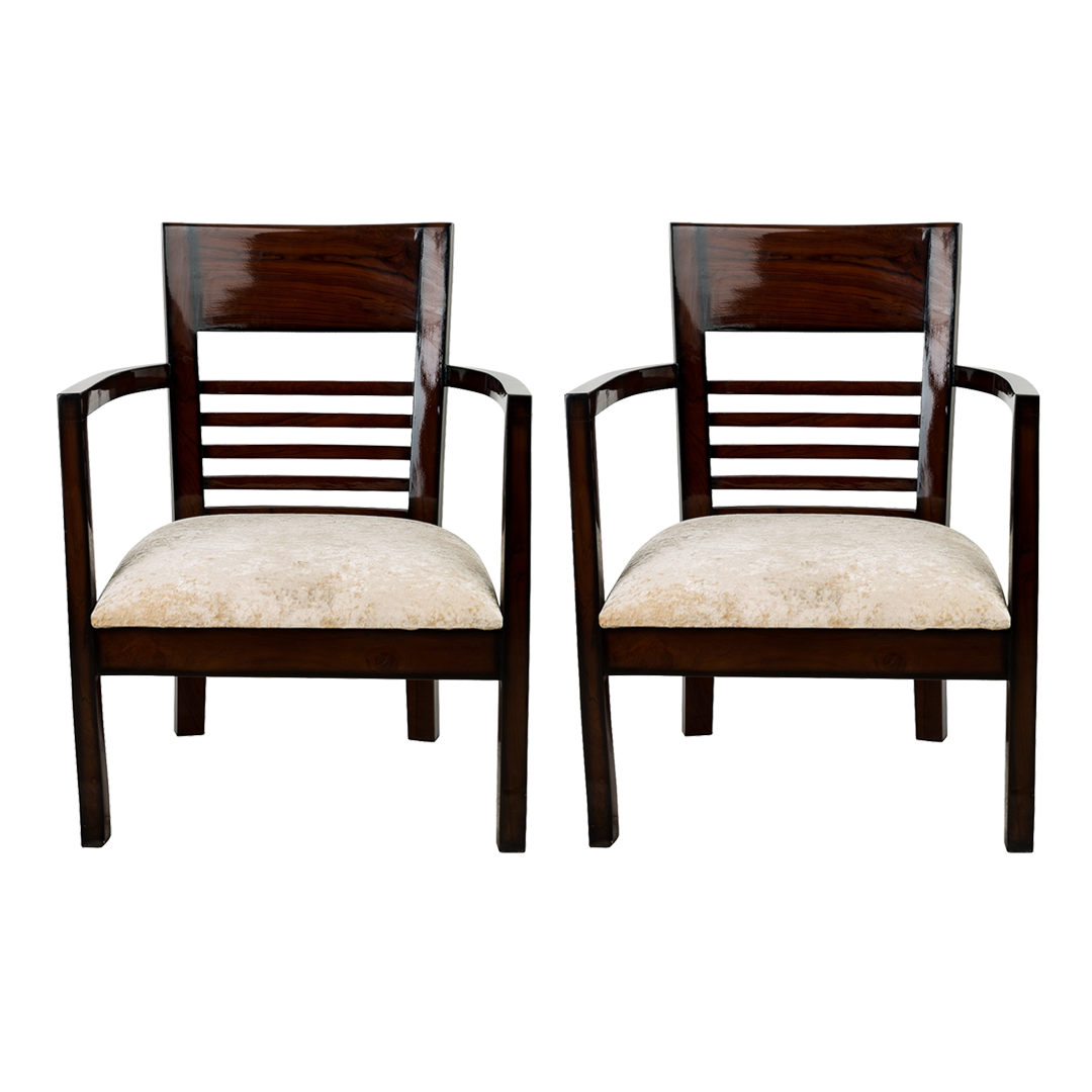 Spring Brown Accent Wooden Arm Chairs (Brown)