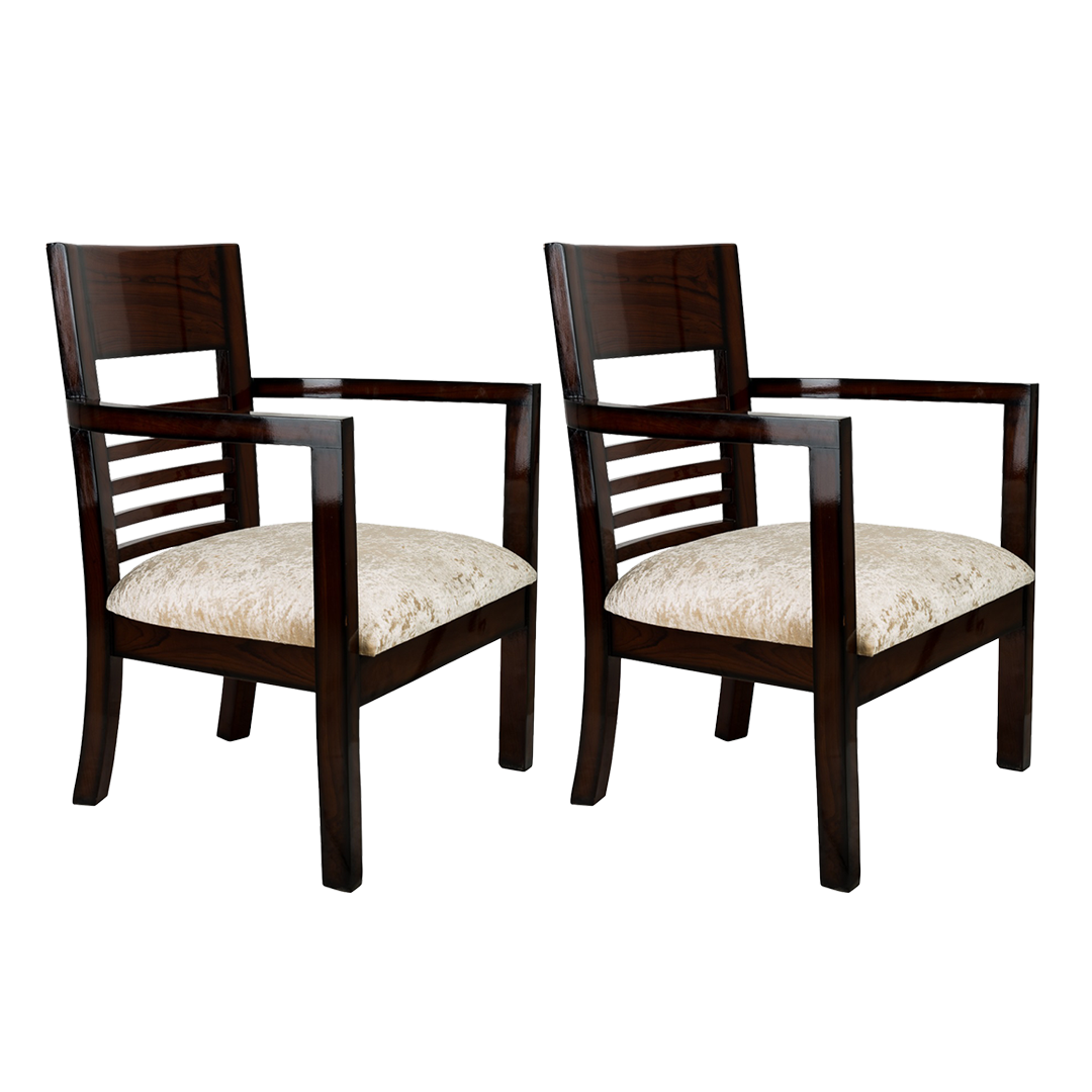 Spring Brown Accent Wooden Arm Chairs (Brown)