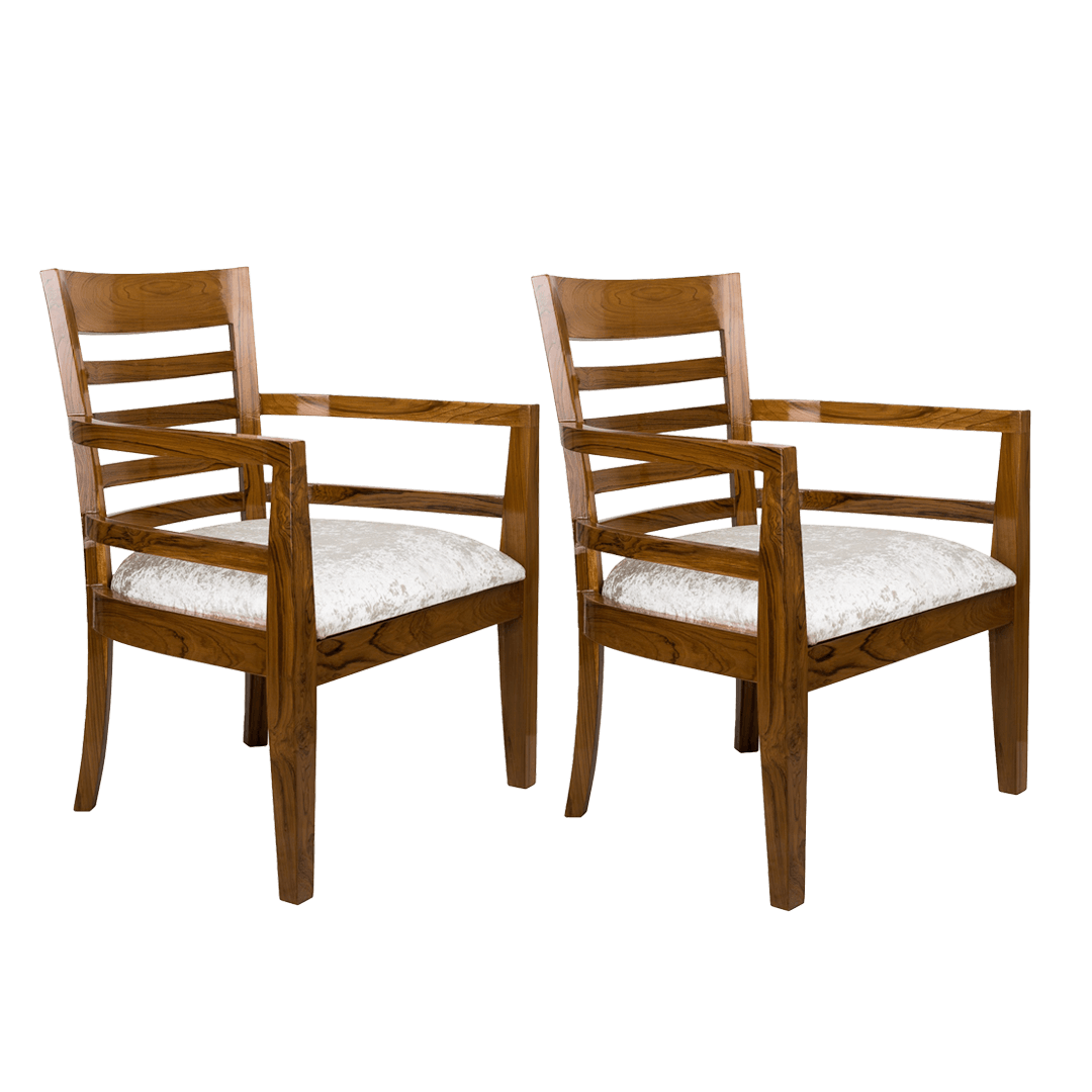 AURA Teak Wood Arm Chair (Teak)