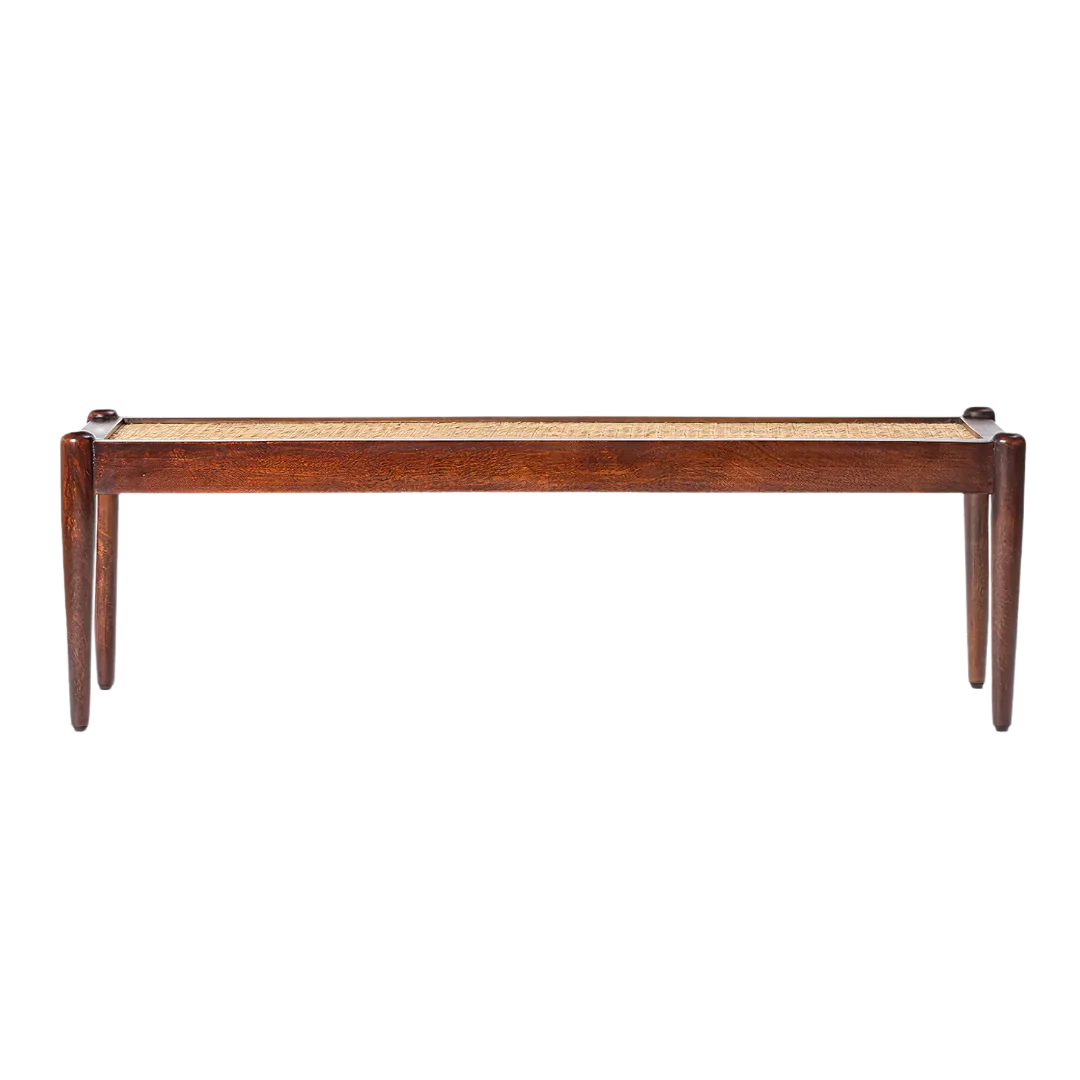 Madhurya Teak Wood Bench (Teak) Front view