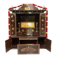 Mahatejas Teak Wood Mandap (Brown) open door view