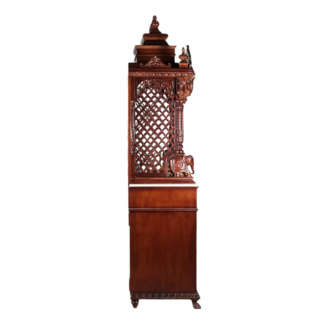 Mahika Teak Wood Mandap (Brown) side view
