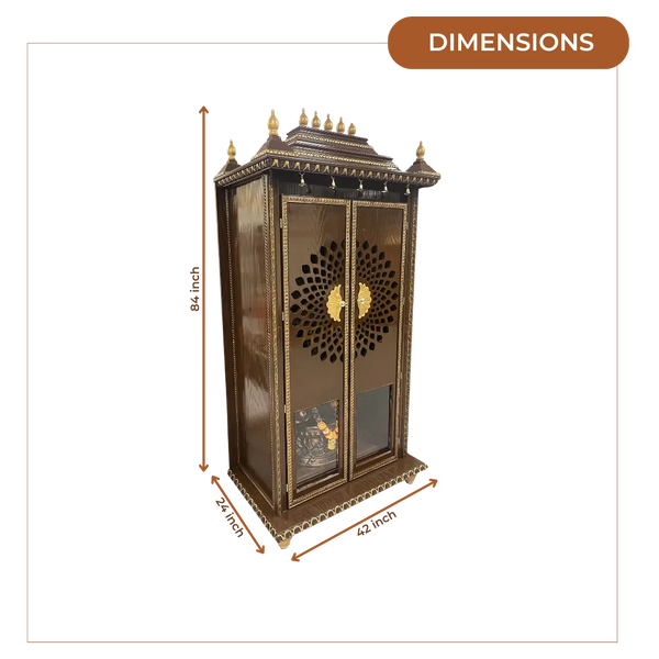 Mahima-Teak-Woo-Mandap-Brown Gold-dimensions