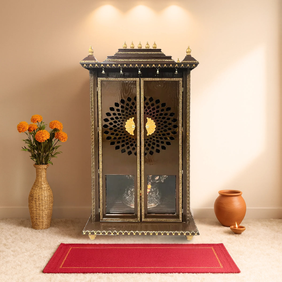 Mahima Teak Wood Mandap ( Brown Gold) lifestyle view