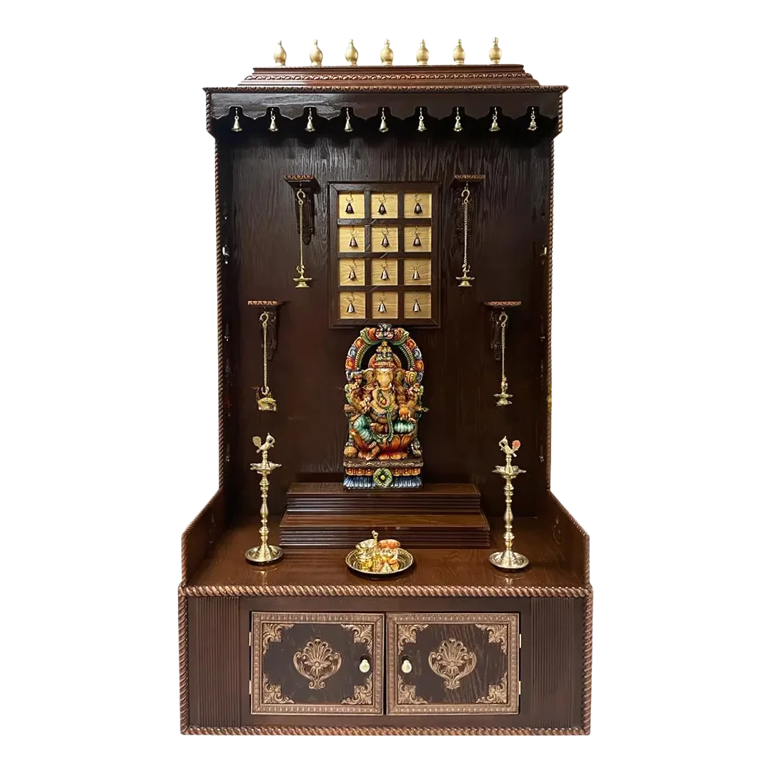 Mahodaya Teak Wood Mandap (Brown) front view