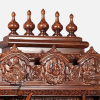 Maitri Teak Wood Mandir (Brown) close view