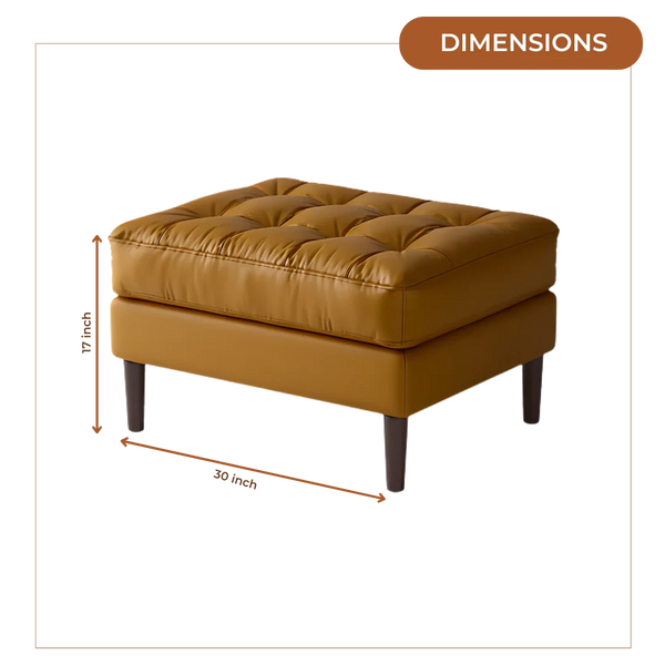 Marine Teak Wood Ottoman Stool (Sand) dimensions