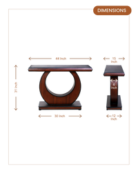 Maronze Solid Wood Console Table (Brown) dimensions