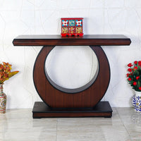 Maronze Solid Wood Console Table (Brown) lifestyle view