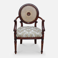 Mavric Teak Wood Arm Chairs (Brown) Front view