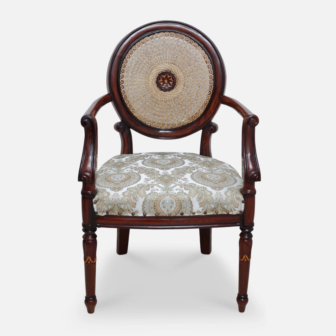 Mavric Teak Wood Arm Chairs (Brown) Front view