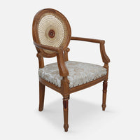 Mavric Teak Wood Arm Chairs (Teak) side angle