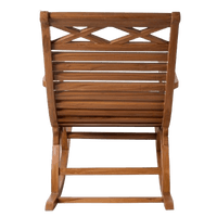 Mince Teak Wood Rocking Chair (Teak) back view