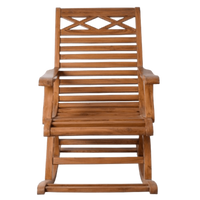 Mince Teak Wood Rocking Chair (Teak) front view