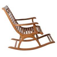 Mince Teak Wood Rocking Chair (Teak) side view