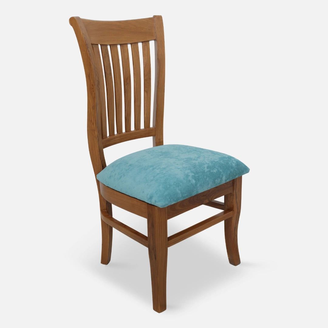 Moltena Teak Wood Dining Chair (Teak) side angle