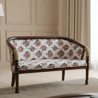 Nami Solid Wood Love Sofa (Brown Gold)lifestyle view
