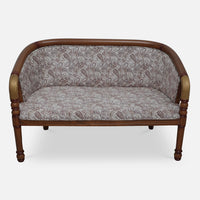 Nami Solid Wood Love Sofa (Teak Gold) front view