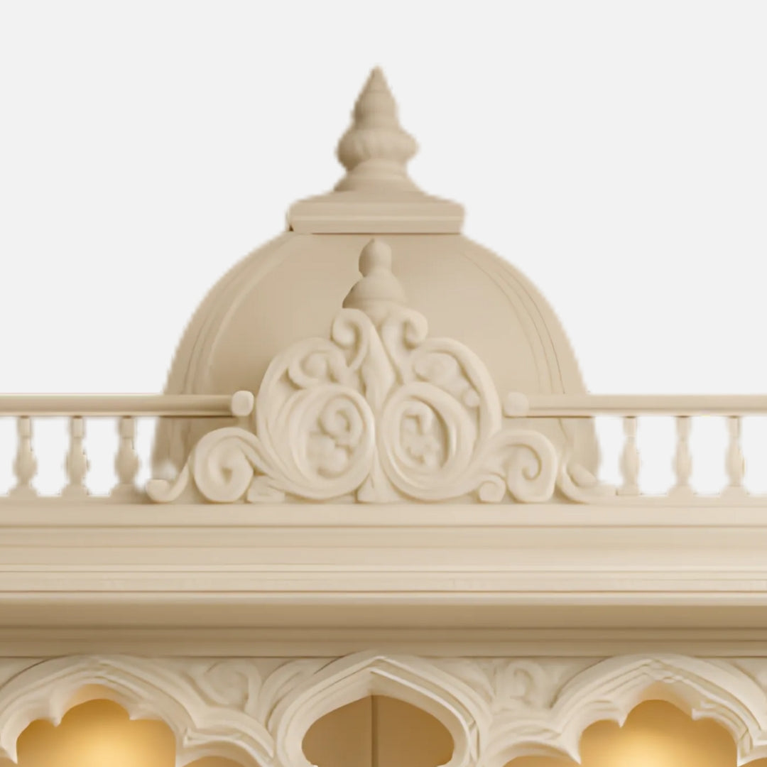Niketan Teak Wood Mandir (White) zoom view
