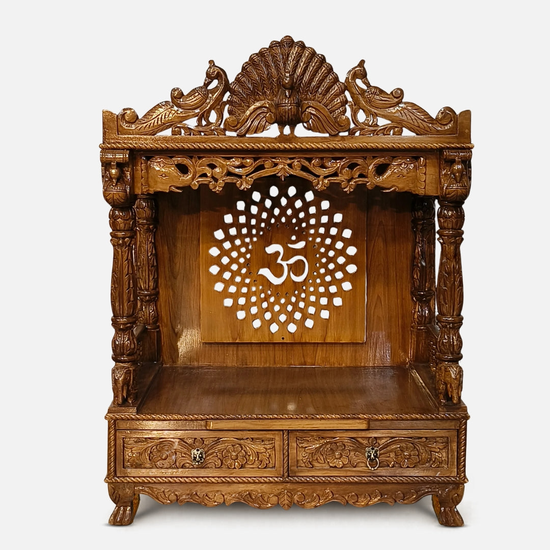 Nitya Teak Wood Mandir (Teak) Front view
