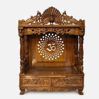 Nitya Teak Wood Mandir (Teak) Front view