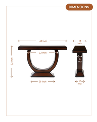 Nobilic Solid Wood Console Table (Brown) dimensions