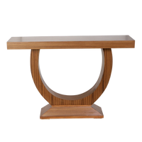 Nobilic Solid Wood Console Table in Teak color front view