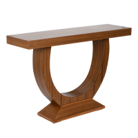 Nobilic Solid Wood Console Table in Teak color 45° side view