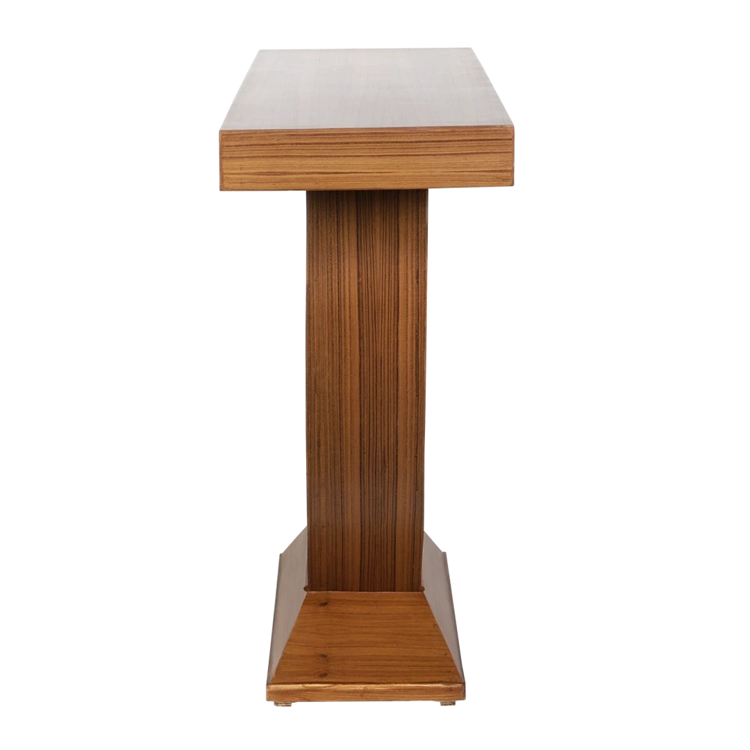 Nobilic Solid Wood Console Table in Teak color side view