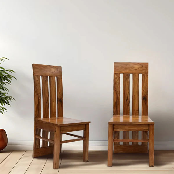 Oakra Teak Wood Dining Chair (Teak) lifestyle view